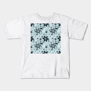 Cats and Flowers Baby Blue Kids T-Shirt